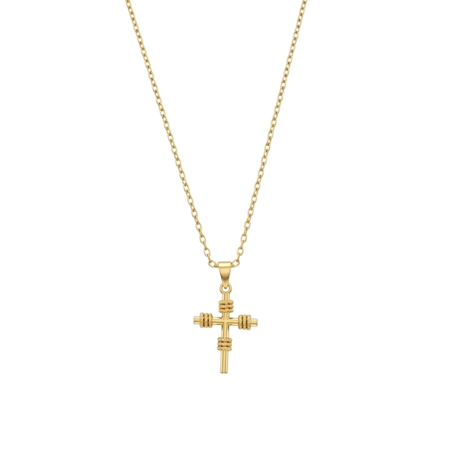 Colgante de Oro Miel 18kt Cruz Nudo  Pequeña 3