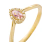 Anillo Compromiso de Oro 18kt Modelo Gota Rosa de Francia & Circón - Miniatura 2