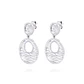 Aros Oro Blanco 18kt Dos Círculos Diamantes 1,38 Qlts - Miniatura 1