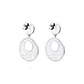 Aros Oro Blanco 18kt Dos Círculos Diamantes 1,38 Qlts - Miniatura 3