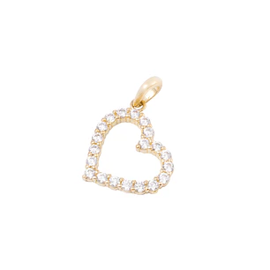 Colgante de Oro 18kt Corazón 20 Circonita
