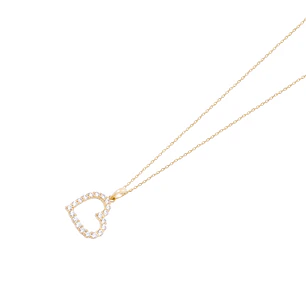 Colgante de Oro 18kt Corazón 20 Circonita