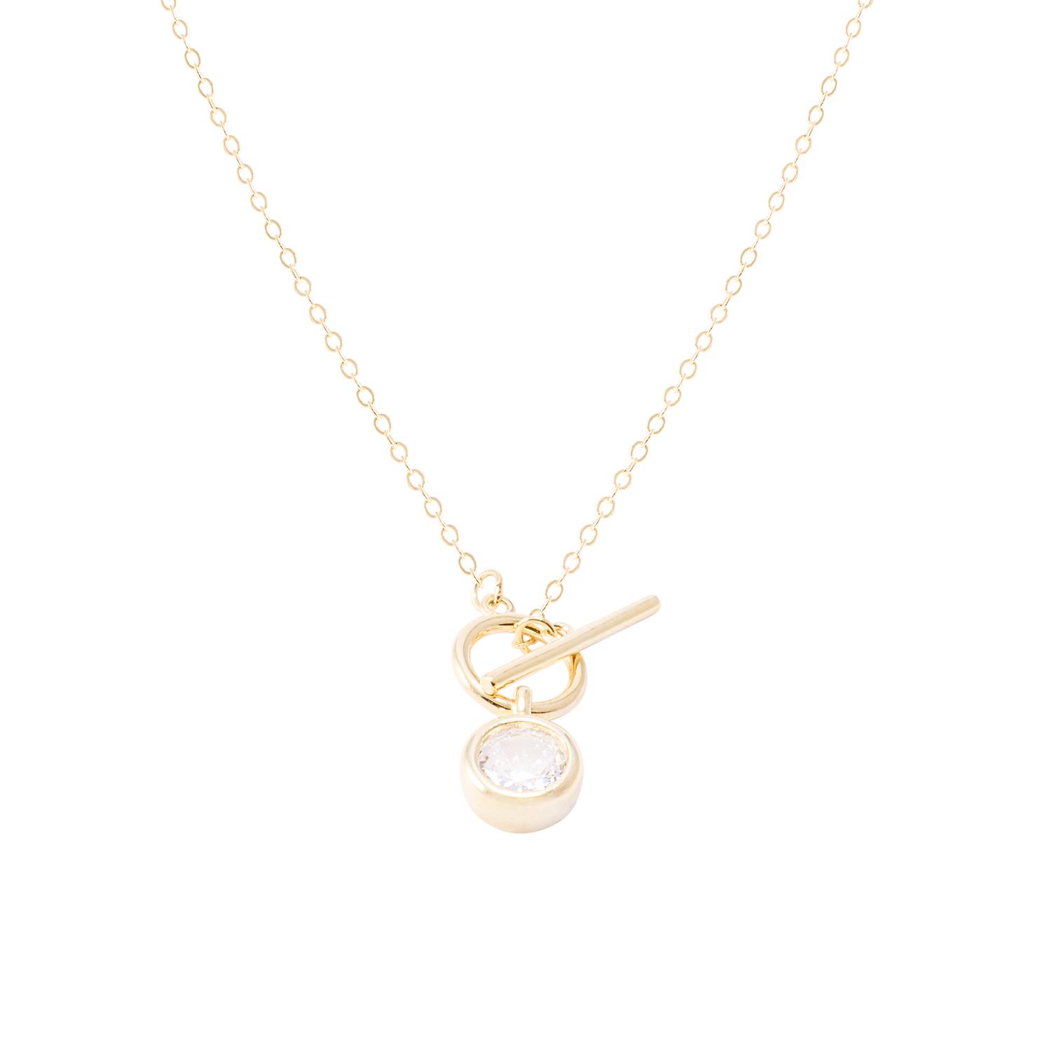 Collar Revestido en Oro 18kt Circulo Circonita 2