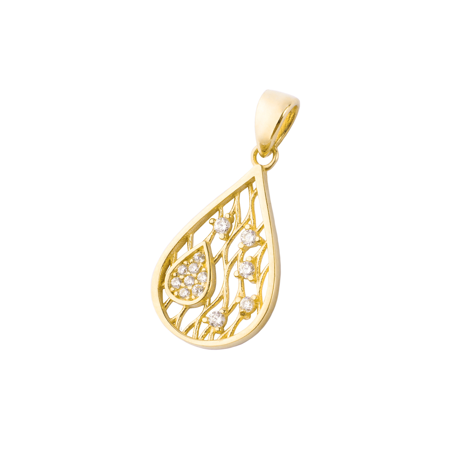 Colgante de Oro 18kt Gota Calada 1