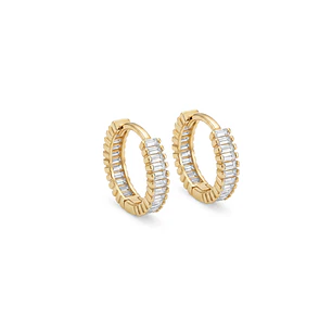 Aros de Plata Esterlina 925 Argolla Circón