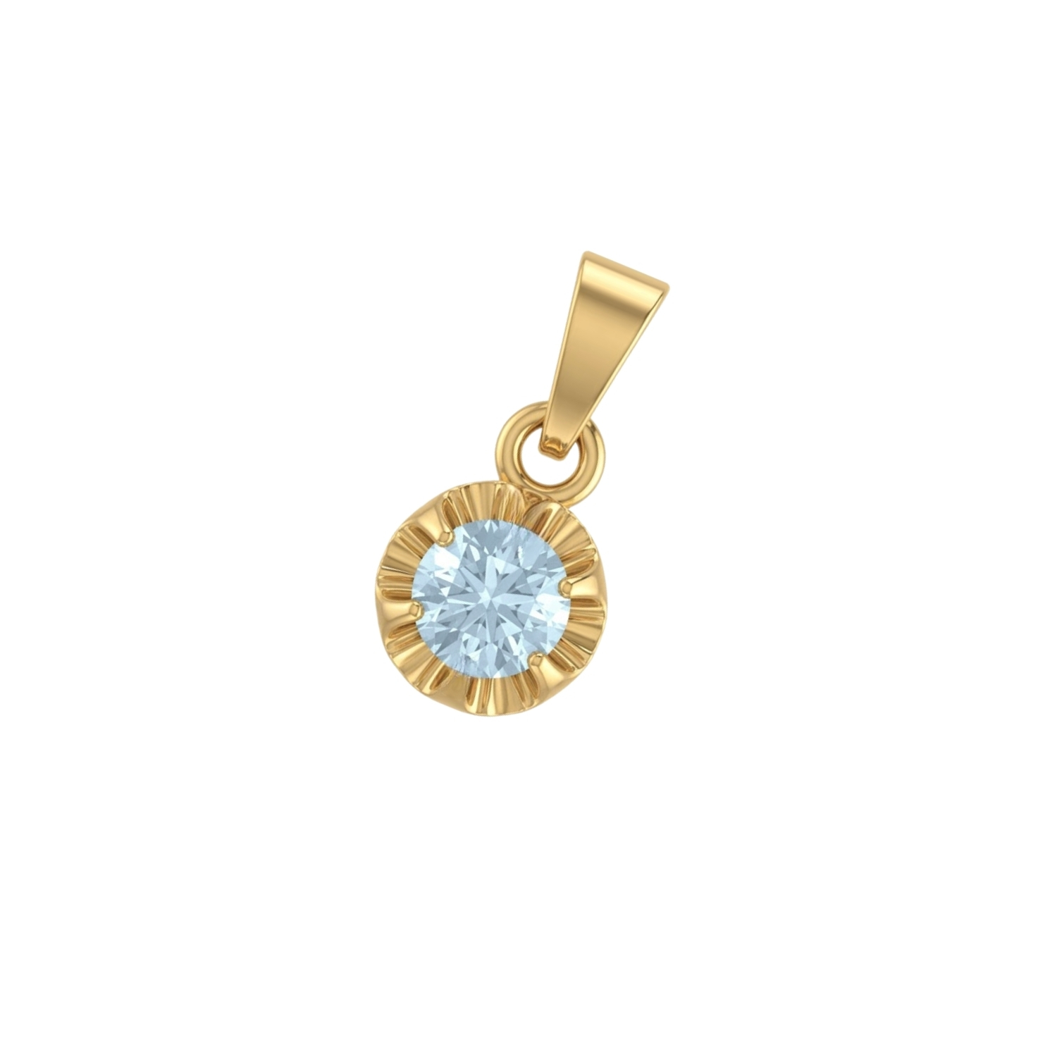 Colgante Oro Miel 18kt Sol con Garras de Aguamarina 4mm 1