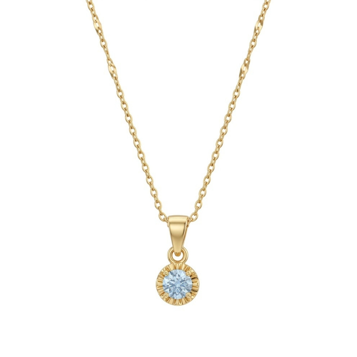 Colgante Oro Miel 18kt Sol con Garras de Aguamarina 4mm 3