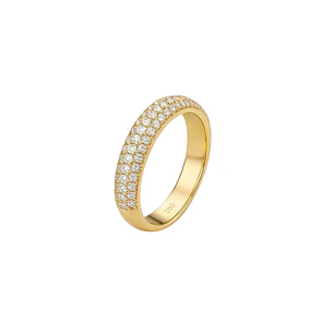 Anillo Oro Amarillo 18kt Circonita Bold Cuatro Rieles