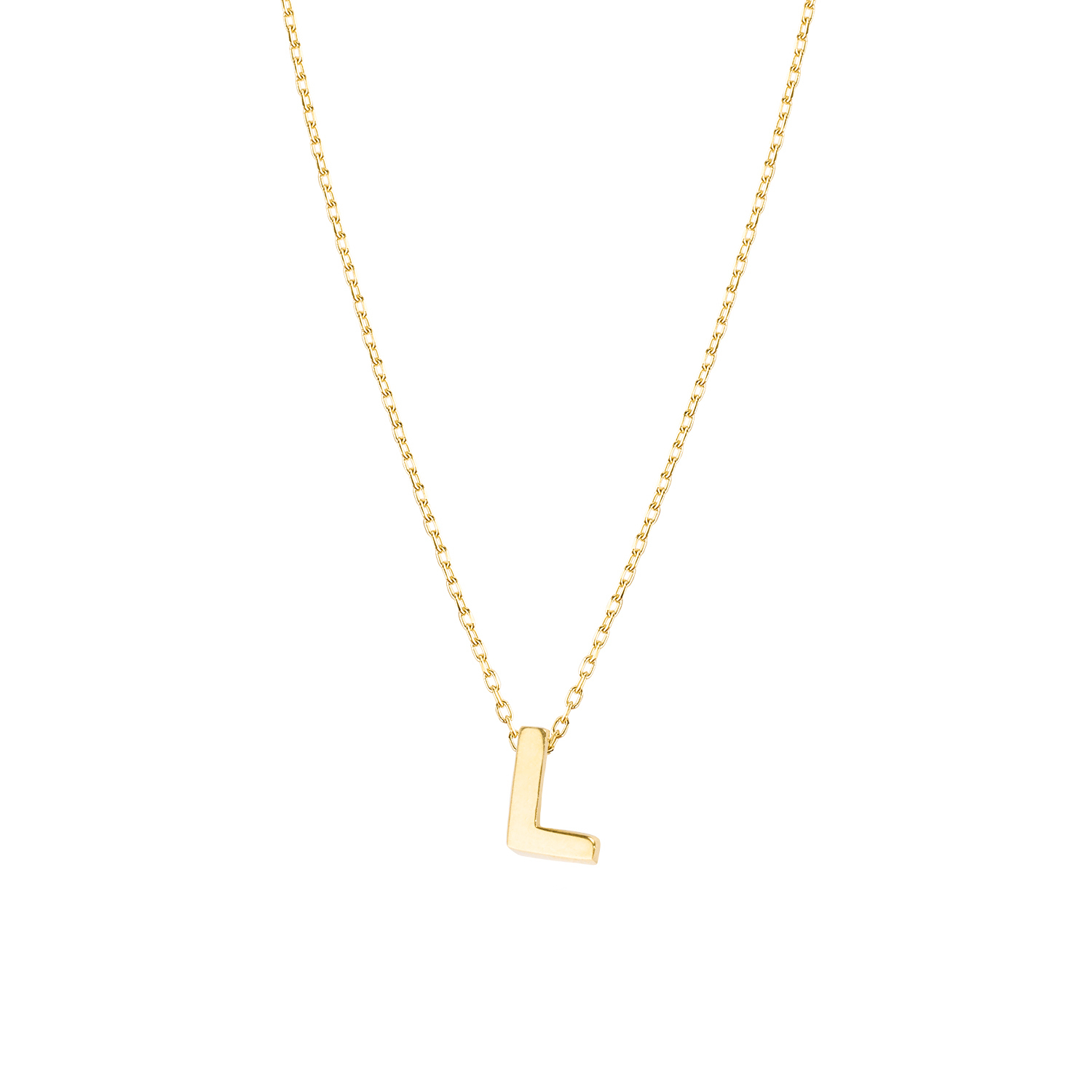Collar de Oro 18kt Letra L 2