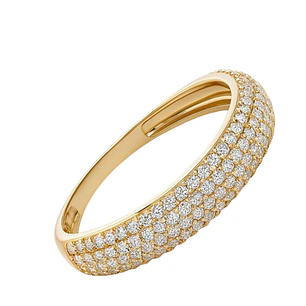 Anillo Oro Amarillo 18kt Circonita Bold Cuatro Rieles