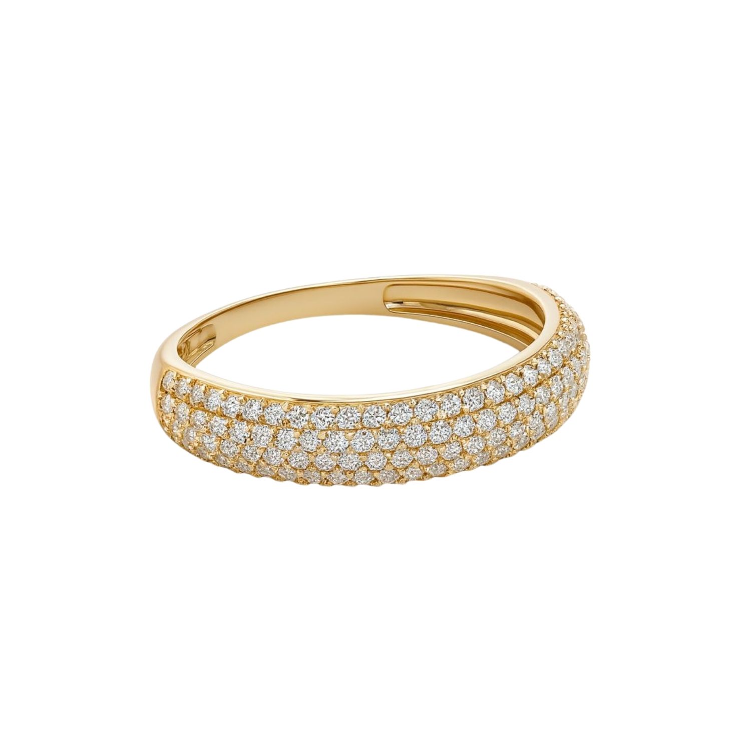 Anillo Oro Amarillo 18kt Circonita Bold Cuatro Rieles 3