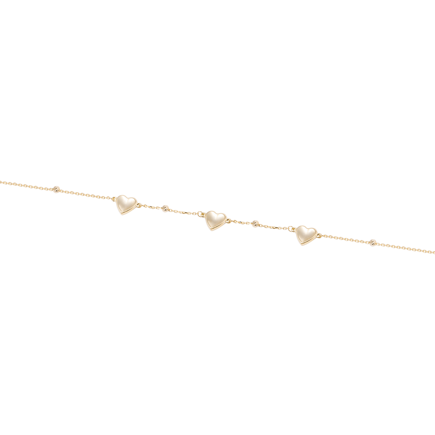 Pulsera de Oro 18kt Trío Corazones 2