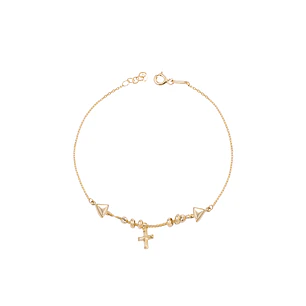Pulsera de Oro 18kt Cruz Central