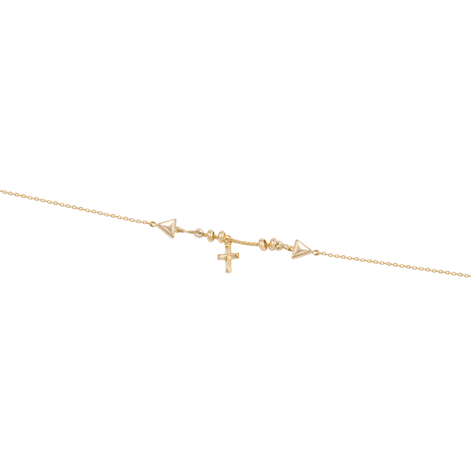 Pulsera de Oro 18kt Cruz Central 3