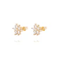 Aros de Oro 18kt Flor Radiante Circón - Miniatura 1
