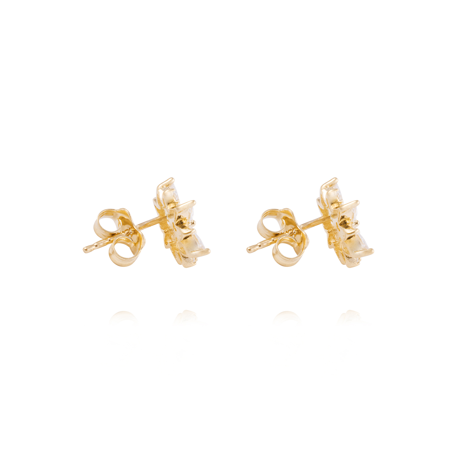Aros de Oro 18kt Flor Radiante Circón 3