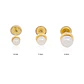 Aros de Oro 18kt  Tipo Perla Cultivada de 3.0mm a 3.5mm - Miniatura 3