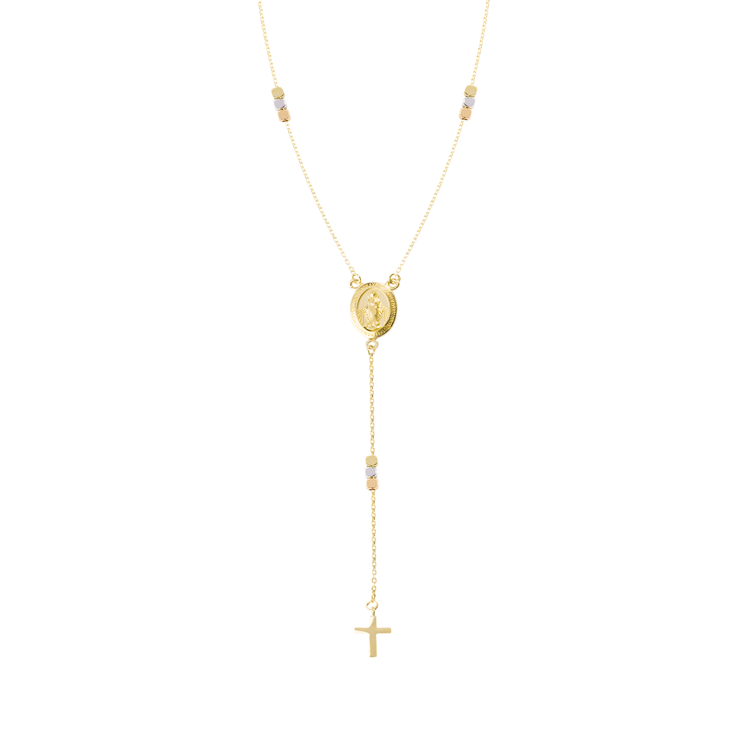 Collar de Oro 18kt Virgen Maria 3