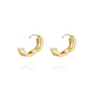 Aros de Oro 18kt Argollas 2 fila Circonitas - Miniatura 2