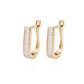 Aros de Oro 18kt Argollas Oval Circón - Miniatura 1