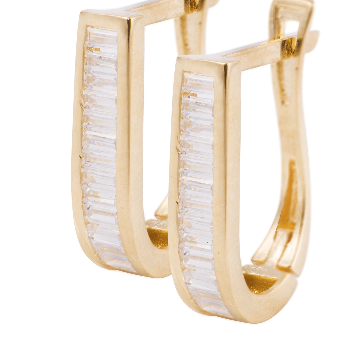 Aros de Oro 18kt Argollas Oval Circón 2