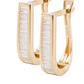 Aros de Oro 18kt Argollas Oval Circón - Miniatura 2