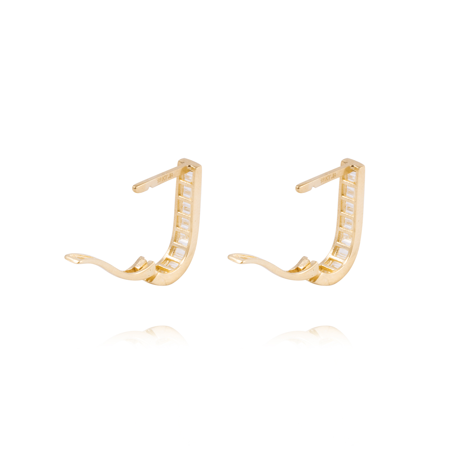 Aros de Oro 18kt Argollas Oval Circón 3