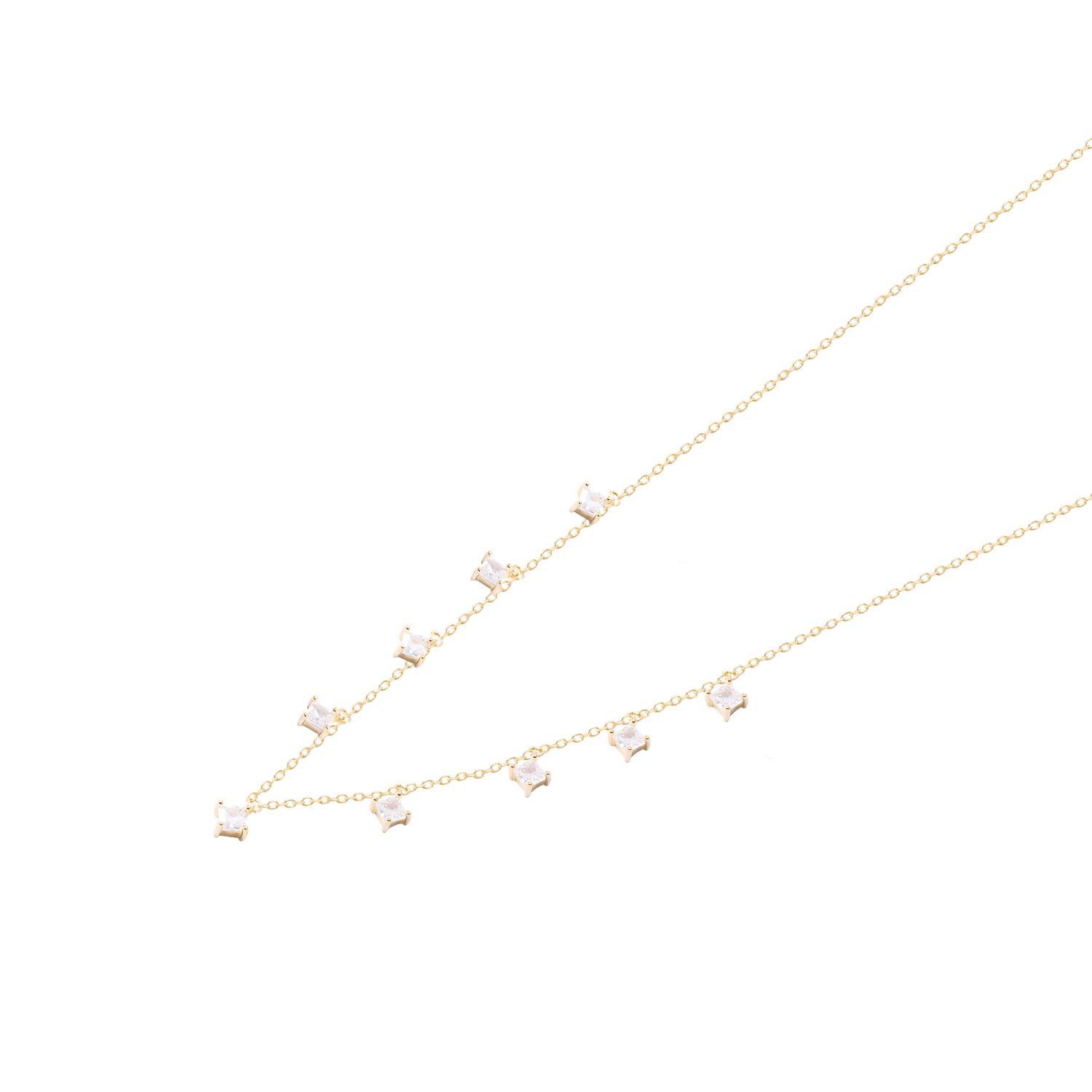 Collar de Plata Esterlina 925 Choker 9 Circones Colgantes Revestido en 18Kt 1