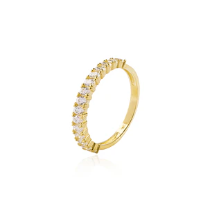 Anillo Compromiso de Oro 18Kt Medio Cintillo Delgado