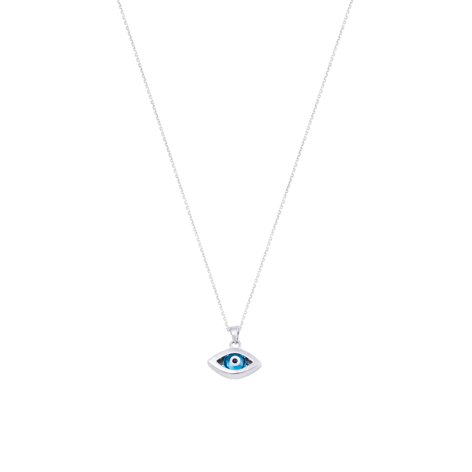 Colgante de Oro Blanco 18kt Ojo Turco Circón 3