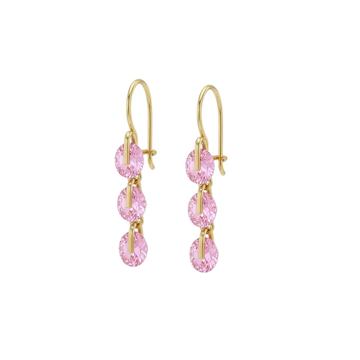 Aros Oro Miel 18kt Cascada Rosa Aurora 1