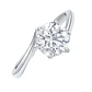 Anillo Oro Blanco 18kt Circonita Central 8MM 4 grifas - Miniatura 2
