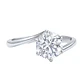 Anillo Oro Blanco 18kt Circonita Central 8MM 4 grifas - Miniatura 3