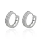 Aros de Oro Blanco 18kt Argollas Circonita 1047 - Miniatura 3