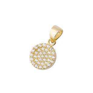 Colgante de Oro 14kt Medallón Circonita Pequeño