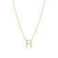 Collar de Plata Esterlina 925 Letra H Circon Revestido en Oro 18kt - Miniatura 2