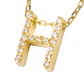 Collar de Plata Esterlina 925 Letra H Circon Revestido en Oro 18kt - Miniatura 3