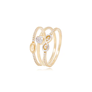 Anillo Triple Oro Amarillo 18kt