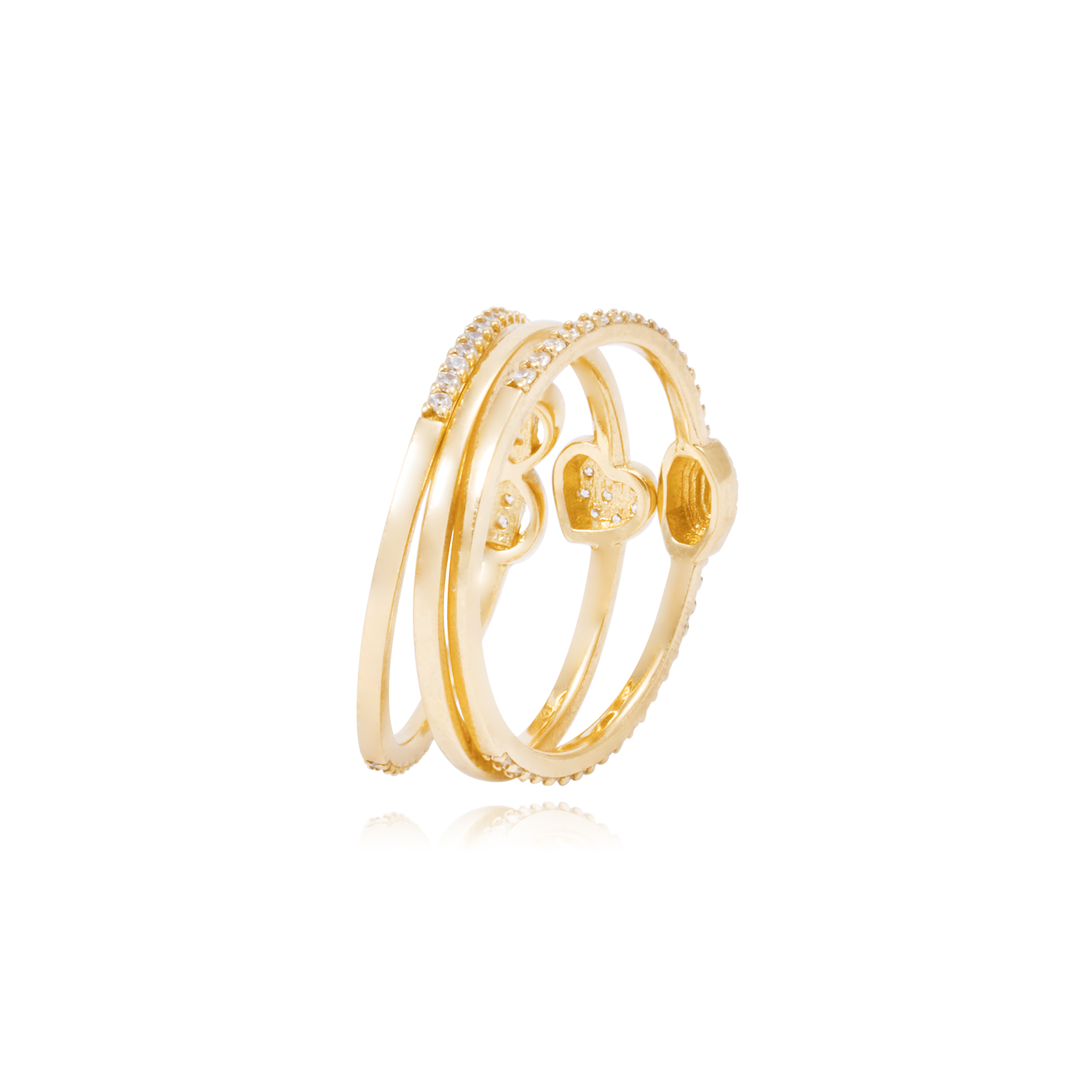 Anillo Triple Oro Amarillo 18kt 2
