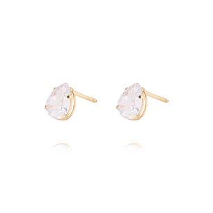 Aros de Oro de 18kt Circón 5X7