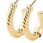 Aros de Oro 18kt Media Argolla Biselada Lisa - Miniatura 2