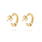 Aros de Oro 18kt Media Argolla Biselada Lisa - Miniatura 3