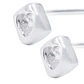 Aros de Plata Esterlina Cuadrado Corazón Con Circón - Miniatura 2