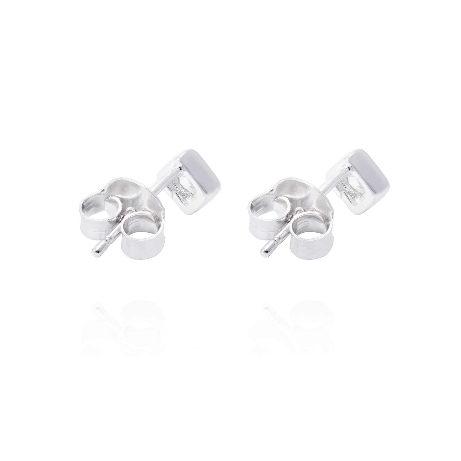 Aros de Plata Esterlina Cuadrado Corazón Con Circón 3