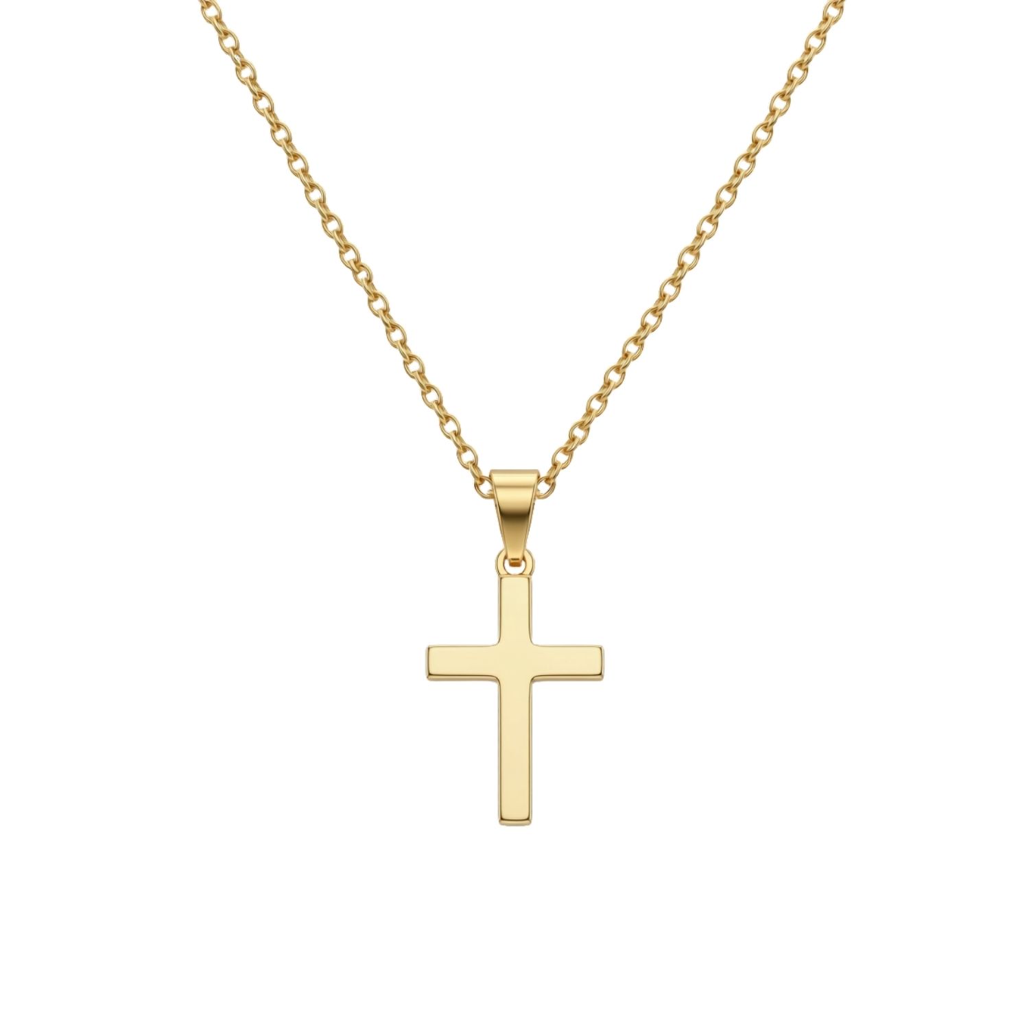 Colgante de Oro Miel 18kt Cruz Plana Pequeñ 3