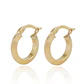 Aros de Oro 18kt Argollas Plana Tubular - Miniatura 1
