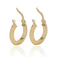 Aros de Oro 18kt Argollas Plana Tubular - Miniatura 3