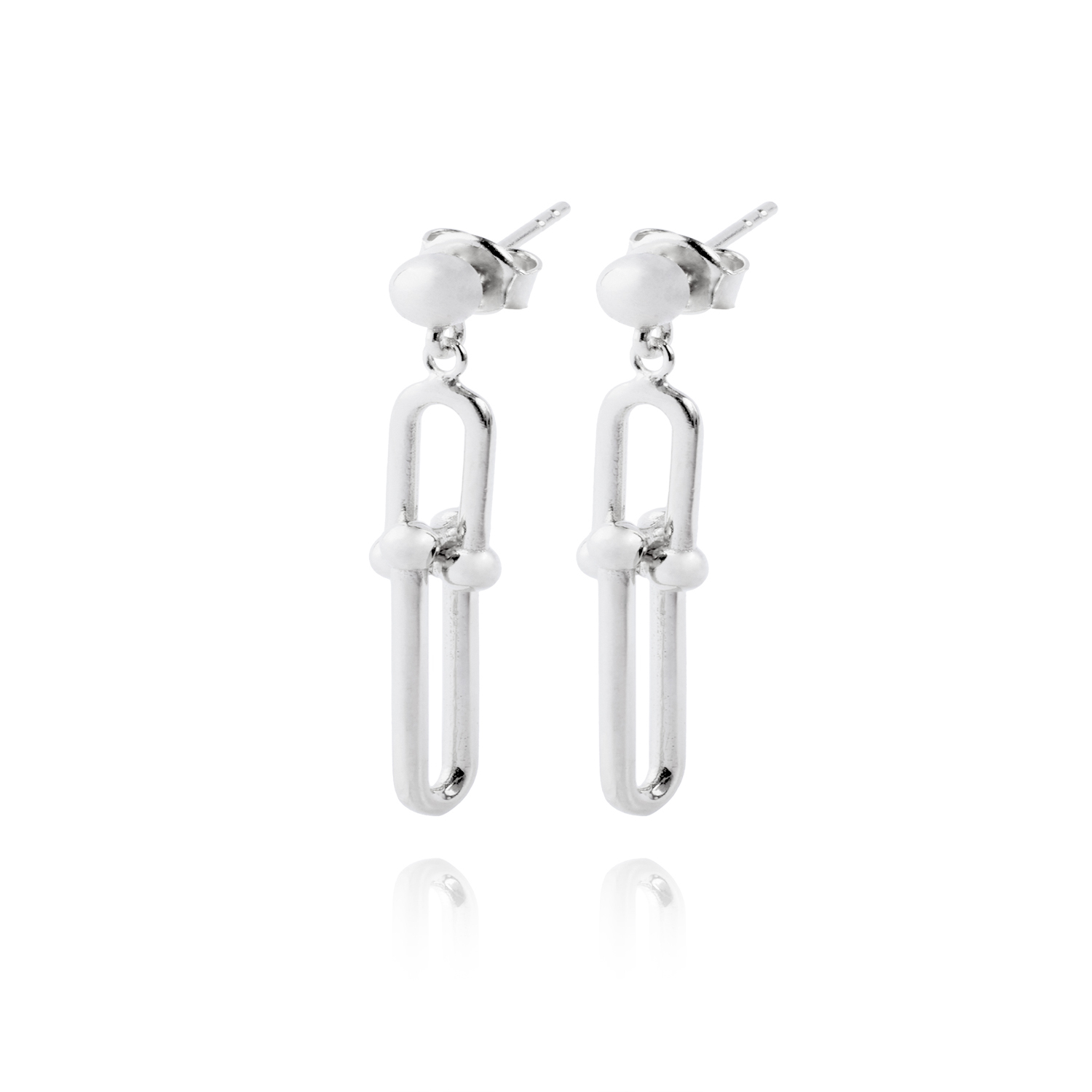 Aros de Plata Esterlina 925 Bolita en Cadena Colgante 1