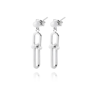 Aros de Plata Esterlina 925 Bolita en Cadena Colgante