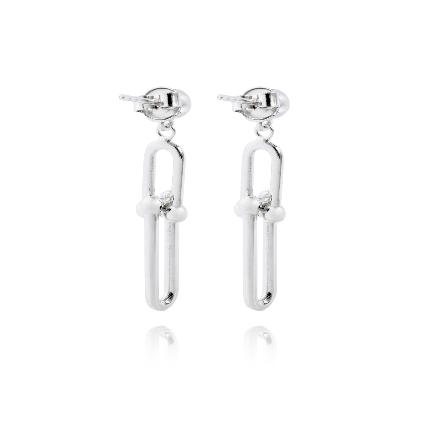 Aros de Plata Esterlina 925 Bolita en Cadena Colgante 2